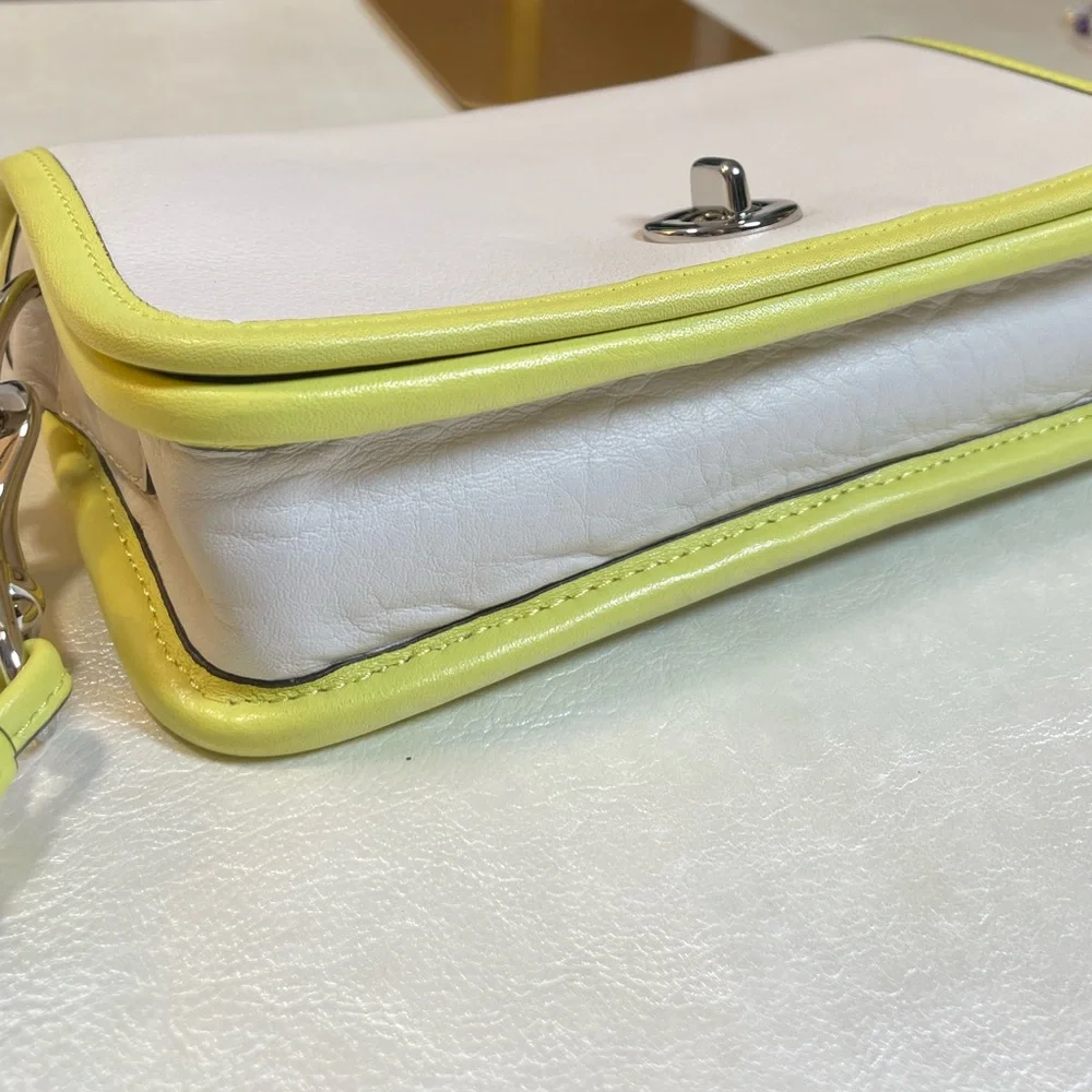 Coach Legacy Archival Two Tone Leather Penny Crossbody in Parchment/Citrine🍋